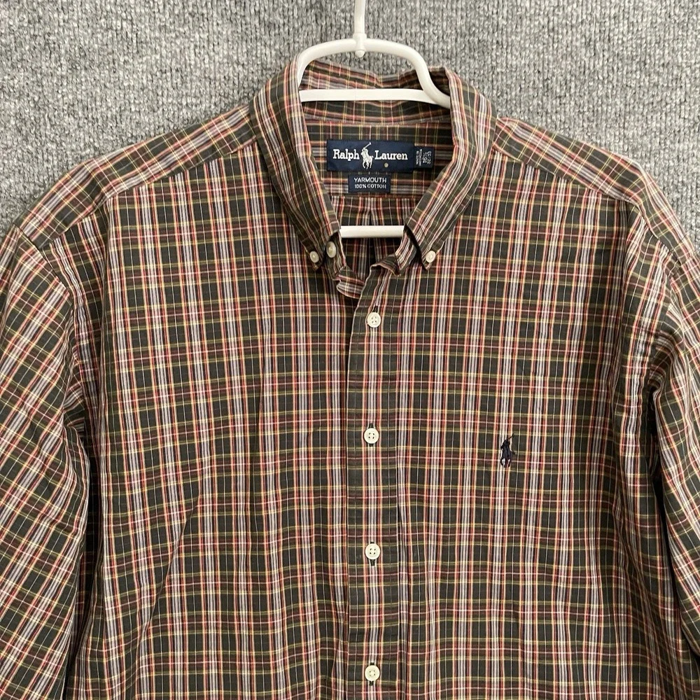 Ralph Lauren Yarmouth Shirt Mens Sz 16.5 32/33 Button Up Long Sleeve Plaid